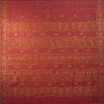  bordure palu sari coton broche effet chatoyant tisse main  rose or inde